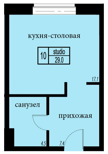 Студия 29 м²